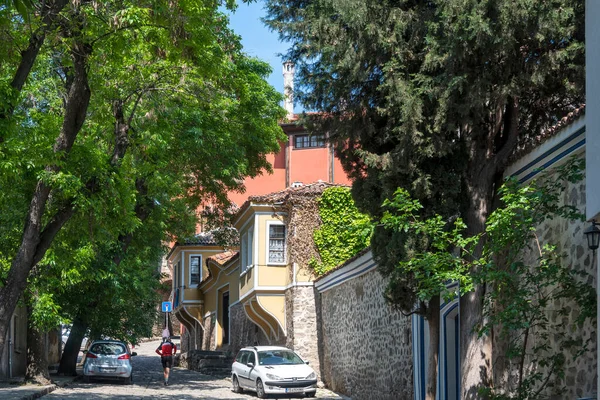 Plovdiv Bulgaria Mayıs 2023 Bulgaristan Eski Plovdiv Kentindeki Tipik Sokak — Stok fotoğraf