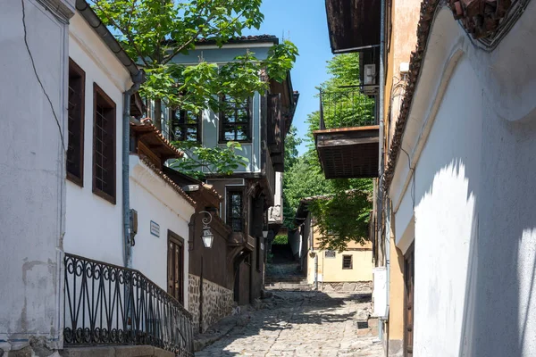 Plovdiv Bulgaria Mayıs 2023 Bulgaristan Eski Plovdiv Kentindeki Tipik Sokak — Stok fotoğraf