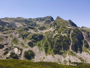 Aerial summer view of Rila Mountain near Malyovitsa peak, Bulgaria