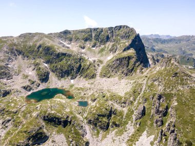Aerial summer view of Rila Mountain near Malyovitsa peak, Bulgaria