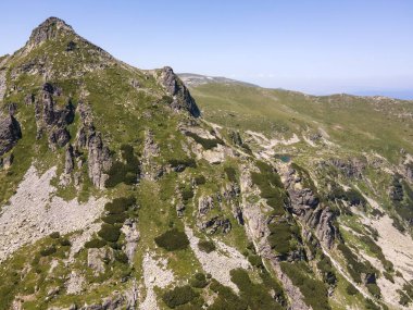 Aerial summer view of Rila Mountain near Malyovitsa peak, Bulgaria