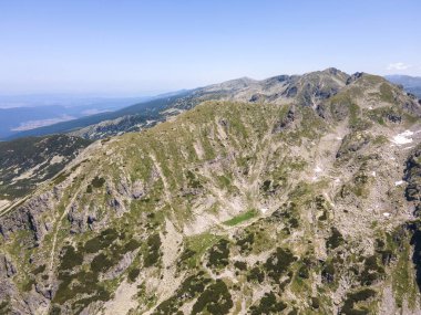 Aerial summer view of Rila Mountain near Malyovitsa peak, Bulgaria
