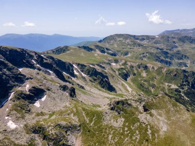 Aerial summer view of Rila Mountain near Malyovitsa peak, Bulgaria