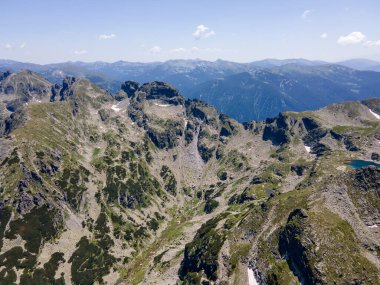 Aerial summer view of Rila Mountain near Malyovitsa peak, Bulgaria
