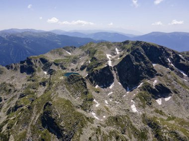 Aerial summer view of Rila Mountain near Malyovitsa peak, Bulgaria