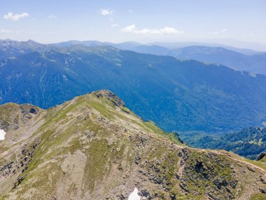 Aerial summer view of Rila Mountain near Malyovitsa peak, Bulgaria