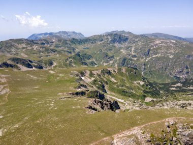 Aerial summer view of Rila Mountain near Malyovitsa peak, Bulgaria