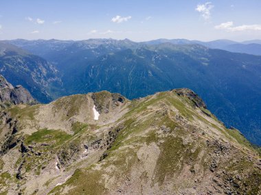 Aerial summer view of Rila Mountain near Malyovitsa peak, Bulgaria