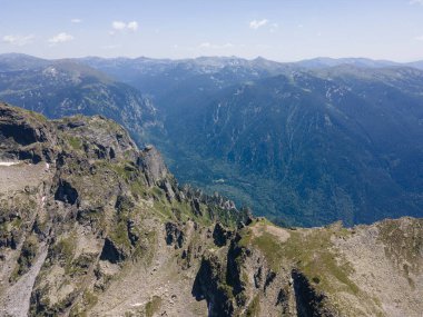 Aerial summer view of Rila Mountain near Malyovitsa peak, Bulgaria