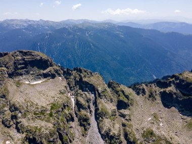 Aerial summer view of Rila Mountain near Malyovitsa peak, Bulgaria