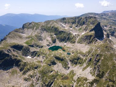 Aerial summer view of Rila Mountain near Malyovitsa peak, Bulgaria