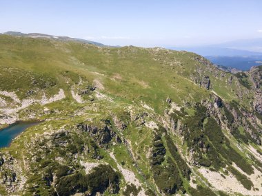 Aerial summer view of Rila Mountain near Malyovitsa peak, Bulgaria