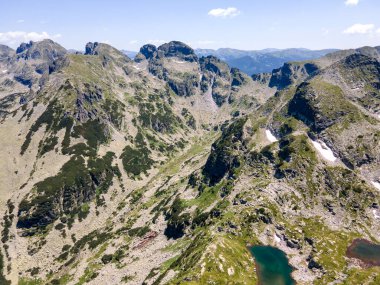 Aerial summer view of Rila Mountain near Malyovitsa peak, Bulgaria
