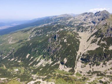 Aerial summer view of Rila Mountain near Malyovitsa peak, Bulgaria