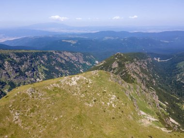 Aerial summer view of Rila Mountain near Malyovitsa peak, Bulgaria