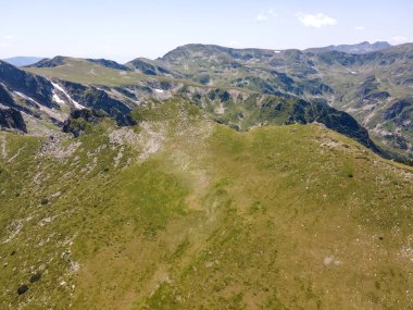 Aerial summer view of Rila Mountain near Malyovitsa peak, Bulgaria