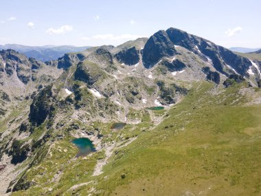 Aerial summer view of Rila Mountain near Malyovitsa peak, Bulgaria