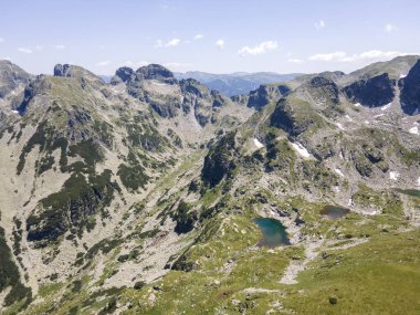 Aerial summer view of Rila Mountain near Malyovitsa peak, Bulgaria