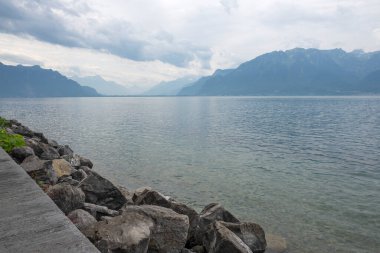 Vevey şehrinden Cenevre Gölü 'ne, Vaud Kantonu, İsviçre