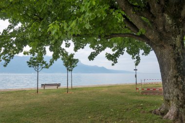 Vevey şehrinden Cenevre Gölü 'ne, Vaud Kantonu, İsviçre