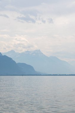 Vevey şehrinden Cenevre Gölü 'ne, Vaud Kantonu, İsviçre