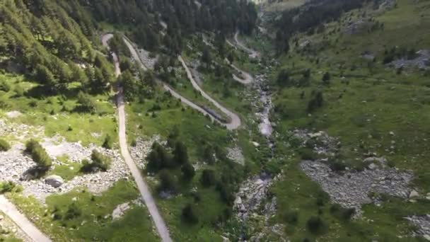 Flygfoto Vägen Till Kalin Dam Rila Mountain Kyustendil Regionen Bulgarien — Stockvideo