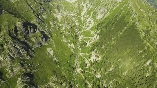Luftaufnahme Der Straße Zum Kalin Stausee Rila Gebirge Kyustendil Gebiet — Stockvideo