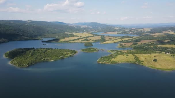 Veduta Aerea Del Bacino Idrico Yovkovtsi Regione Veliko Tarnovo Bulgaria — Video Stock