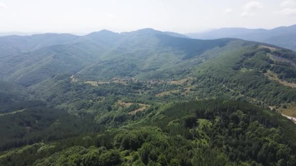 Flygsommar Landskap Erul Berg Nära Kamenititsa Topp Pernik Region Bulgarien — Stockvideo