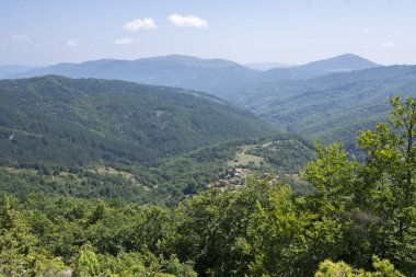 Bulgaristan 'ın Pernik Bölgesi, Kamenititsa zirvesi yakınlarındaki Erul dağının yaz manzarası