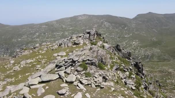 Повітряний Літній Вид Гору Рила Біля Піку Каліна Болгарія — стокове відео