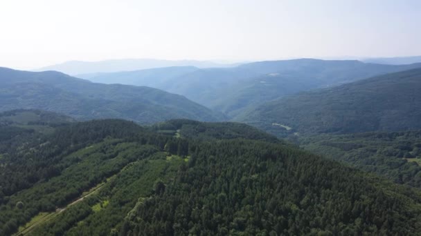 Aerial Summer View Koprivkite Area Rhodopes Mountain Plovdiv Region Bulgaria — 图库视频影像