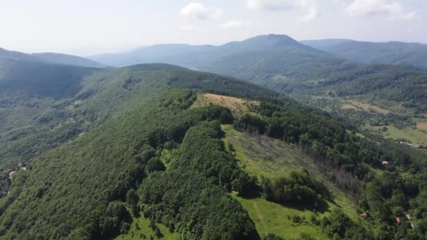 Luchtfoto Zomer Landschap Van Erul Berg Bij Kamenititsa Piek Pernik — Stockvideo