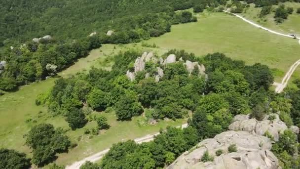 Aerial View Ancient Thracian Sanctuary Skumsale Town Strelcha Pazardzhik Region — Stock Video