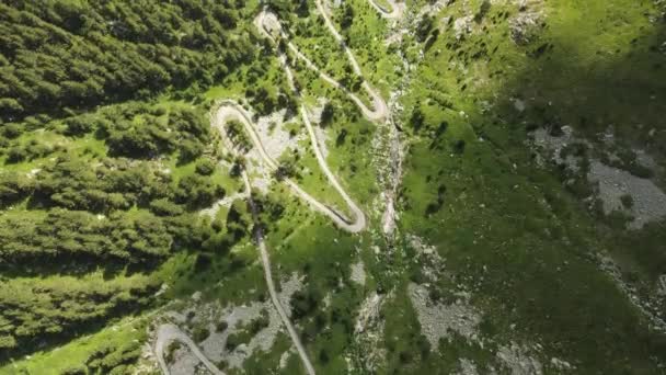 Αεροφωτογραφία Του Δρόμου Προς Φράγμα Kalin Rila Mountain Περιοχή Kyustendil — Αρχείο Βίντεο