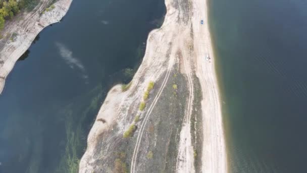 Pyasachnik Kum Taşı Reservoir Sredna Gora Dağı Filibe Bölgesi Bulgaristan — Stok video