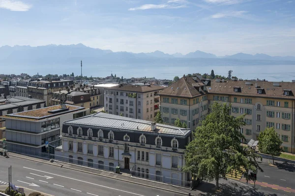 Lausanne Svizzera Giugno 2023 Tipico Edificio Strada Nella Città Losanna — Foto Stock