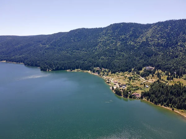 stock image Aerial Summer view of Dospat Reservoir near town of Sarnitsa, Pazardzhik Region, Bulgaria