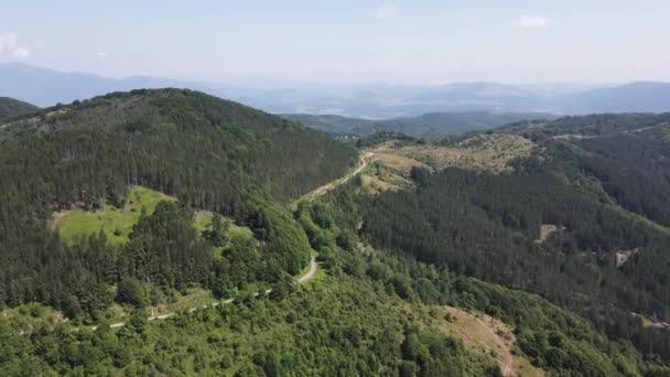 Aerial Summer Landscape Erul Mountain Kamenititsa Peak Pernik Region Bulgaria — Stock Video