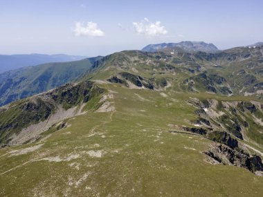 Aerial summer view of Rila Mountain near Malyovitsa peak, Bulgaria