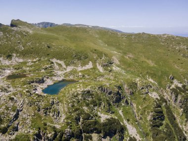 Aerial summer view of Rila Mountain near Malyovitsa peak, Bulgaria