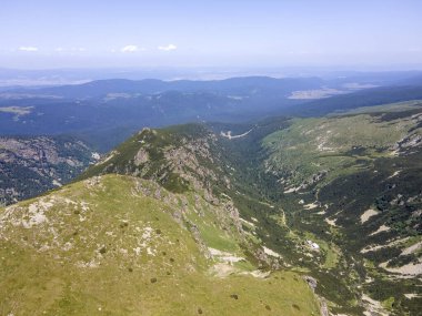 Aerial summer view of Rila Mountain near Malyovitsa peak, Bulgaria