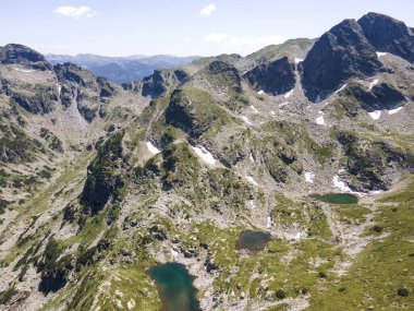 Aerial summer view of Rila Mountain near Malyovitsa peak, Bulgaria