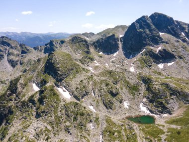 Aerial summer view of Rila Mountain near Malyovitsa peak, Bulgaria