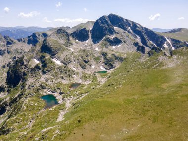 Aerial summer view of Rila Mountain near Malyovitsa peak, Bulgaria