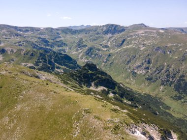 Aerial summer view of Rila Mountain near Malyovitsa peak, Bulgaria