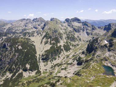 Aerial summer view of Rila Mountain near Malyovitsa peak, Bulgaria