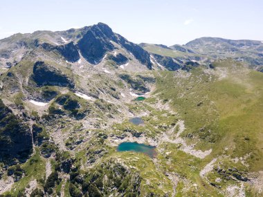 Aerial summer view of Rila Mountain near Malyovitsa peak, Bulgaria