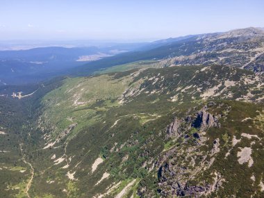 Aerial summer view of Rila Mountain near Malyovitsa peak, Bulgaria