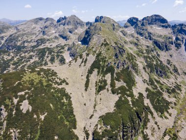 Aerial summer view of Rila Mountain near Malyovitsa peak, Bulgaria